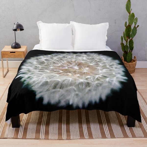 Item preview, White dandelion on black background designed and sold by olena2552.