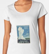 Vintage Yellowstone Travel Poster Women's Premium T-Shirt
