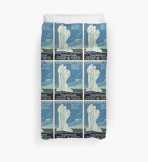 Vintage Yellowstone Travel Poster Duvet Cover