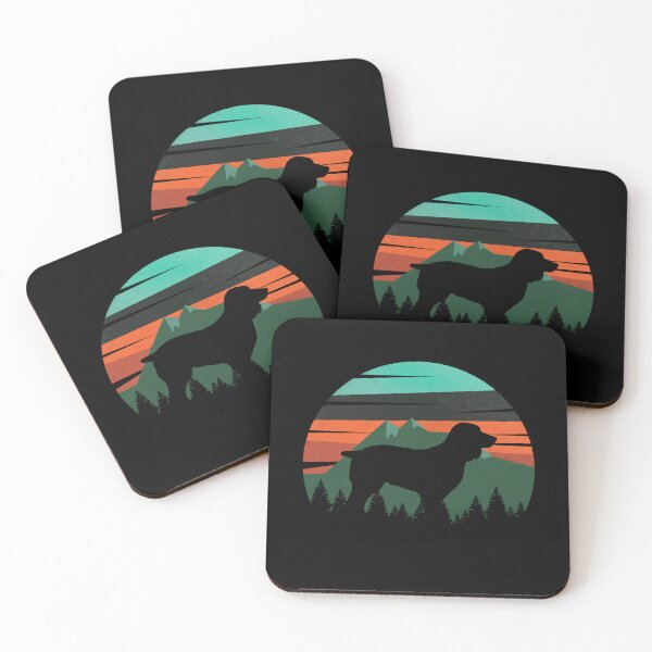 Item preview, Retro Green Sunset Vintage Mountains Boykin Gift designed and sold by Guarddogdrive.