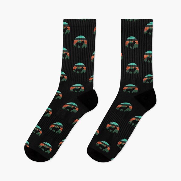 Item preview, Retro Green Sunset Vintage Mountains Boykin Gift designed and sold by Guarddogdrive.