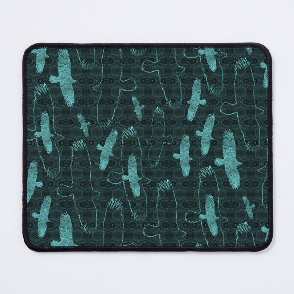 Item preview, Eagles on Eagle Feather Blanket Cyan Monochrome Half-drop Repeat 5748 designed and sold by Art in My Loft.