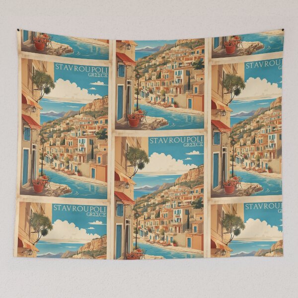 Item preview, Stavroupoli Greece Vintage Travel Tourism  designed and sold by TravelersGems.