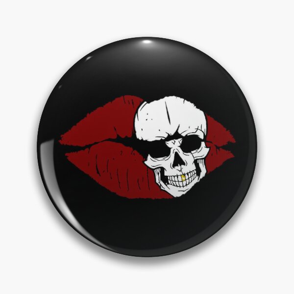 Item preview, Kiss of death (red lips with white skull + gold tooth) designed and sold by ToxicMentality.