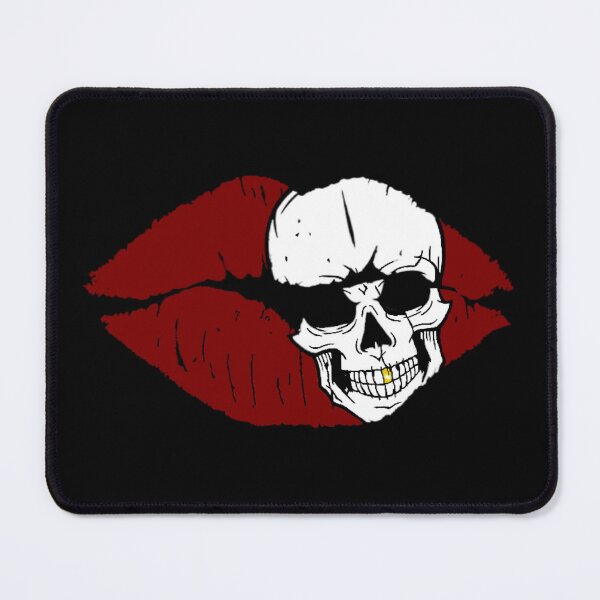 Item preview, Kiss of death (red lips with white skull + gold tooth) designed and sold by ToxicMentality.