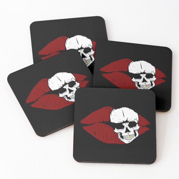 Item preview, Kiss of death (red lips with white skull + gold tooth) designed and sold by ToxicMentality.