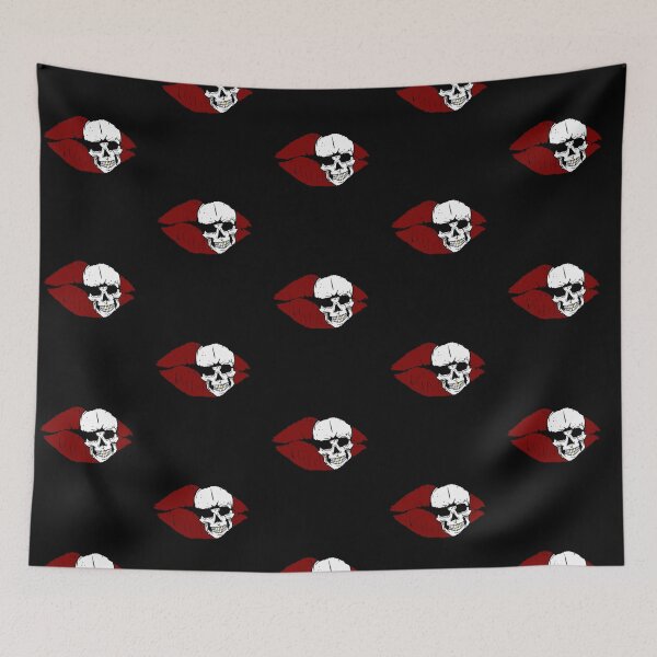 Item preview, Kiss of death (red lips with white skull + gold tooth) designed and sold by ToxicMentality.