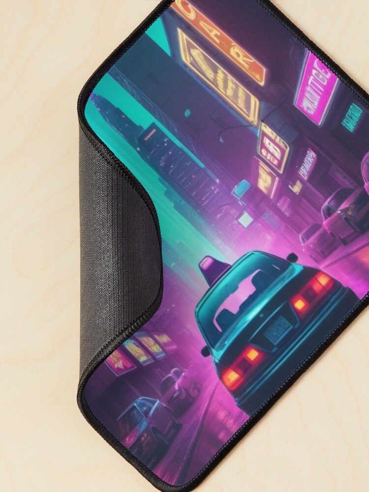 Thumbnail 2 of 5, Mouse Pad, Neon Abduction - Ufo Gifts designed and sold by eXtraHumans.