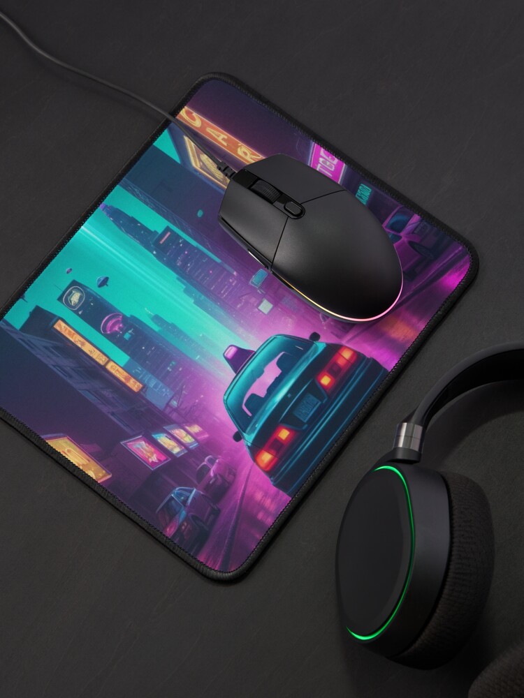 Thumbnail 4 of 5, Mouse Pad, Neon Abduction - Ufo Gifts designed and sold by eXtraHumans.