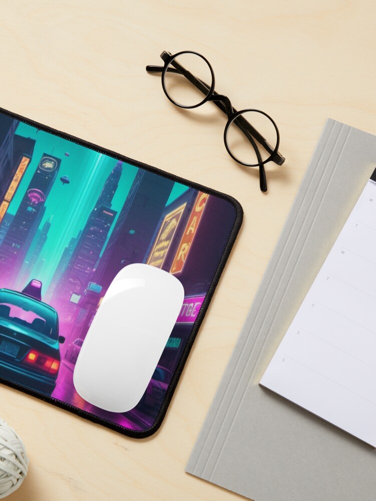 Thumbnail 3 of 5, Mouse Pad, Neon Abduction - Ufo Gifts designed and sold by eXtraHumans.