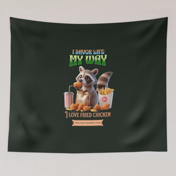Item preview, I add flavor to life in my own way. A raccoon eating fried chicken. designed and sold by I-love-music.