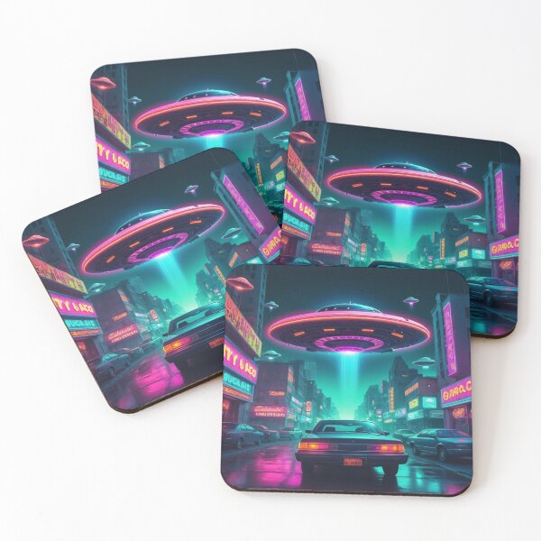 Item preview, 80's Neon Abduction - Alien Invasion designed and sold by eXtraHumans.