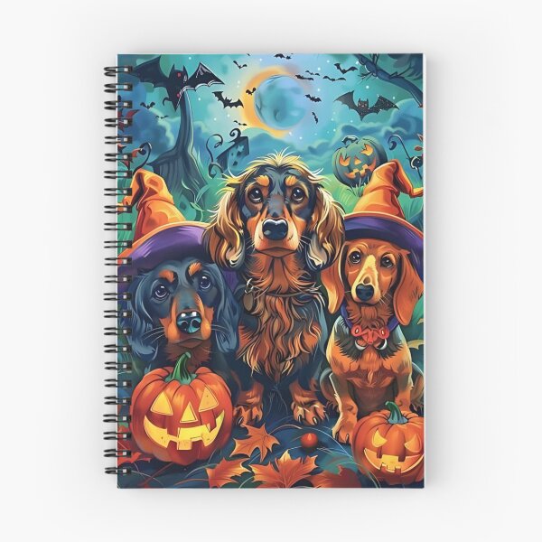Item preview, Dachshund Dogs Halloween Color Pencil Illustration, Custom Dog Flag, Witchy Halloween House Decor, Weiner Dog Lover Fall Home Decor, Sausage Dog Mom Gift designed and sold by OnceOnlyArt.