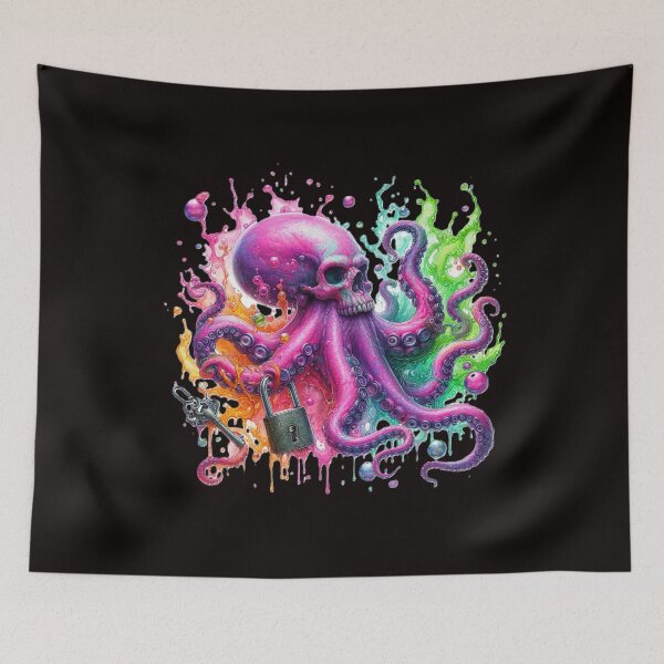 Item preview, Copy print on short sleeve t-shirt, octopus, teenagers, skull, T-shirt for boys and girls designed and sold by PrinceskiKinii.