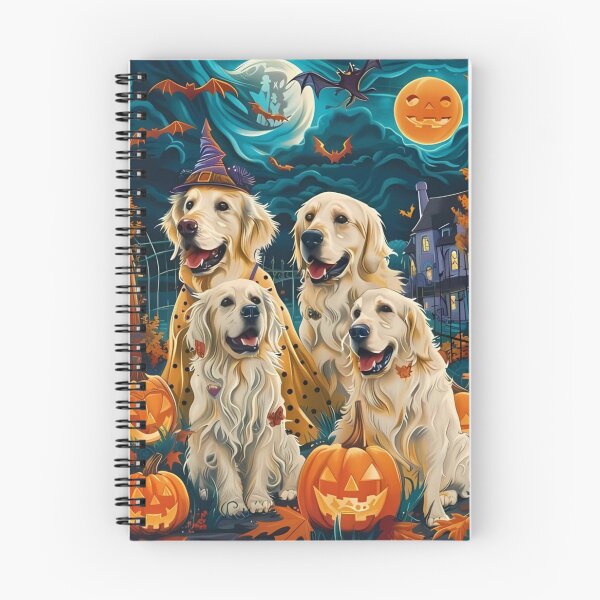 Item preview, English Cream Golden Retriever Dogs Halloween Garden Flag, Witchy Halloween Color Pencil Illustration, White Retriever Dog Lover Gift, Fall Home Decor designed and sold by OnceOnlyArt.