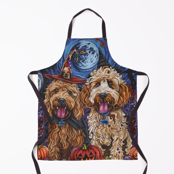 Item preview, Goldendoodle Labradoodle Dogs Halloween Illustration, Custom Witchy Halloween House Decor, Dog Lover Fall Home Decor, Dog Mom Birthday Gift designed and sold by OnceOnlyArt.