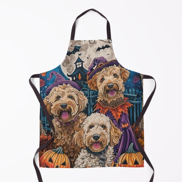 Item preview, Goldendoodle Labradoodle Dogs Halloween Illustration, Custom Witchy Halloween House Decor, Dog Lover Fall Home Decor, Dog Mom Birthday Gift designed and sold by OnceOnlyArt.
