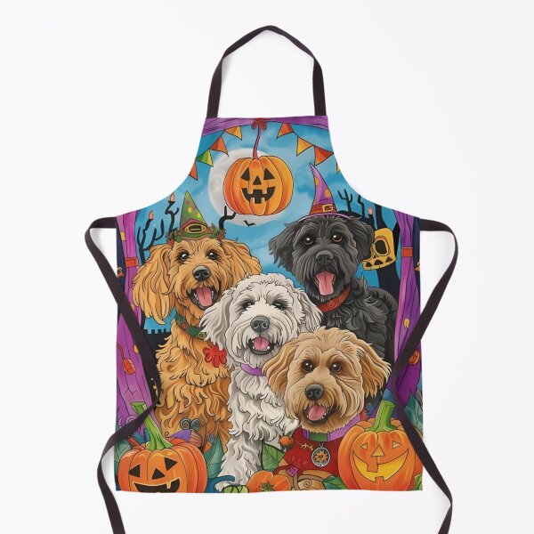 Item preview, Goldendoodle Labradoodle Dogs Halloween Illustration, Custom Witchy Halloween House Decor, Dog Lover Fall Home Decor, Dog Mom Birthday Gift designed and sold by OnceOnlyArt.