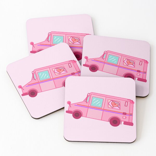 Item preview, Extra Cute Pink LLV Mail Truck designed and sold by Sparkleweather.