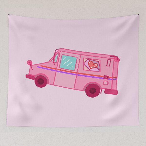 Item preview, Extra Cute Pink LLV Mail Truck designed and sold by Sparkleweather.