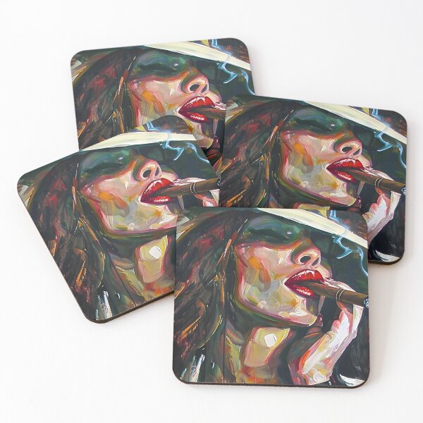 Item preview, Intriguing Intoxication- Vivid Brushstrokes Unravel Femme Fatale's Mystique Generative AI designed and sold by OlfactoART Studio.