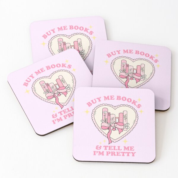 Item preview, Buy Me Books And Tell Me I'm Pretty Heart Bookish Pink  designed and sold by BookWishEra.