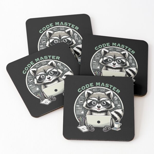 Item preview, Geek Raccoon Coding on a Laptop with a Funny Programming Coding Quote designed and sold by NawalMagdy.