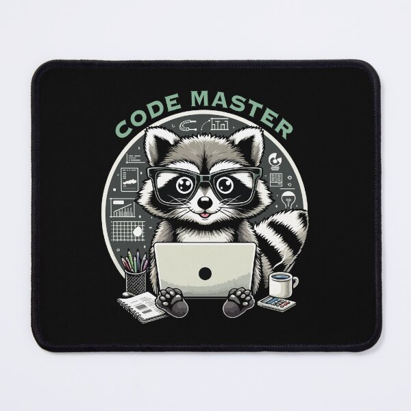 Item preview, Geek Raccoon Coding on a Laptop with a Funny Programming Coding Quote designed and sold by NawalMagdy.