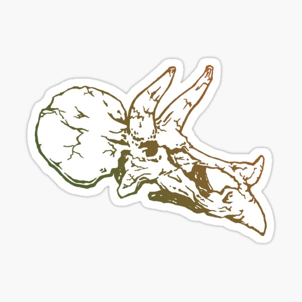 Artikel-Vorschau von Triceratops rockt! | Blattgrün & Kürbisgewürz Ombré | Dinosaurier-Fossilienkunst, designt und verkauft von OMEGAFAUNA.