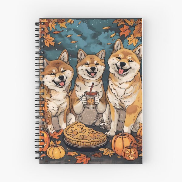 Item preview, Shiba Inu Dogs Fall Illustration, Japanese Dogs Pumpkin Pie, Autumn Thanksgiving House Decor, Dog Mom Gift, Dog Lover Birthday designed and sold by OnceOnlyArt.
