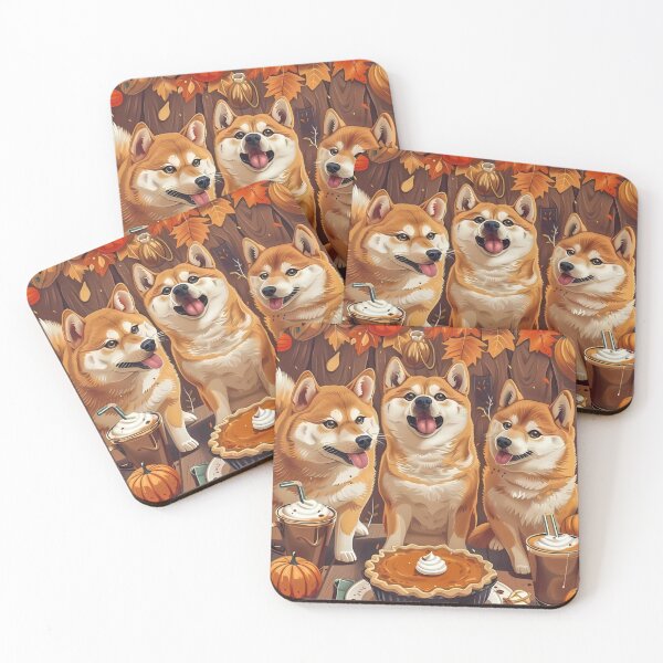 Artikelvorschau, Shiba Inu Hunde Herbst Illustration, Japanische Hunde Kürbiskuchen, Herbst Thanksgiving Haus Dekor, Geschenk für Hundemama, Geburtstag für Hundeliebhaber entworfen und verkauft von OnceOnlyArt.