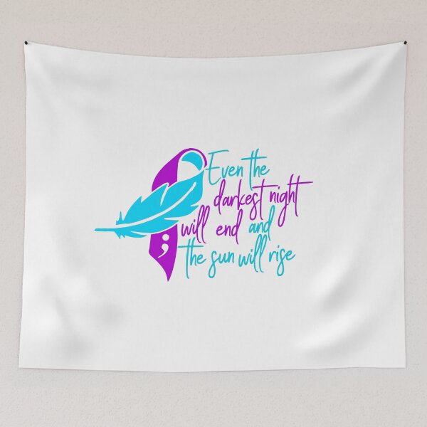 Item preview, semi colon even the darkest night will end and the sun will rise designed and sold by LaughingProf.