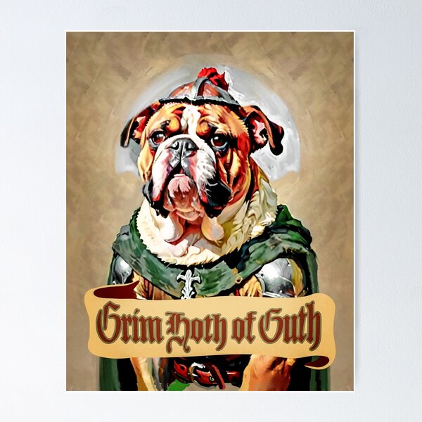 Item preview, Bulldog Medieval Fantasy Art "Sir Wrinklesworth" Perfect Gift for Dog Lovers designed and sold by furrlieben.