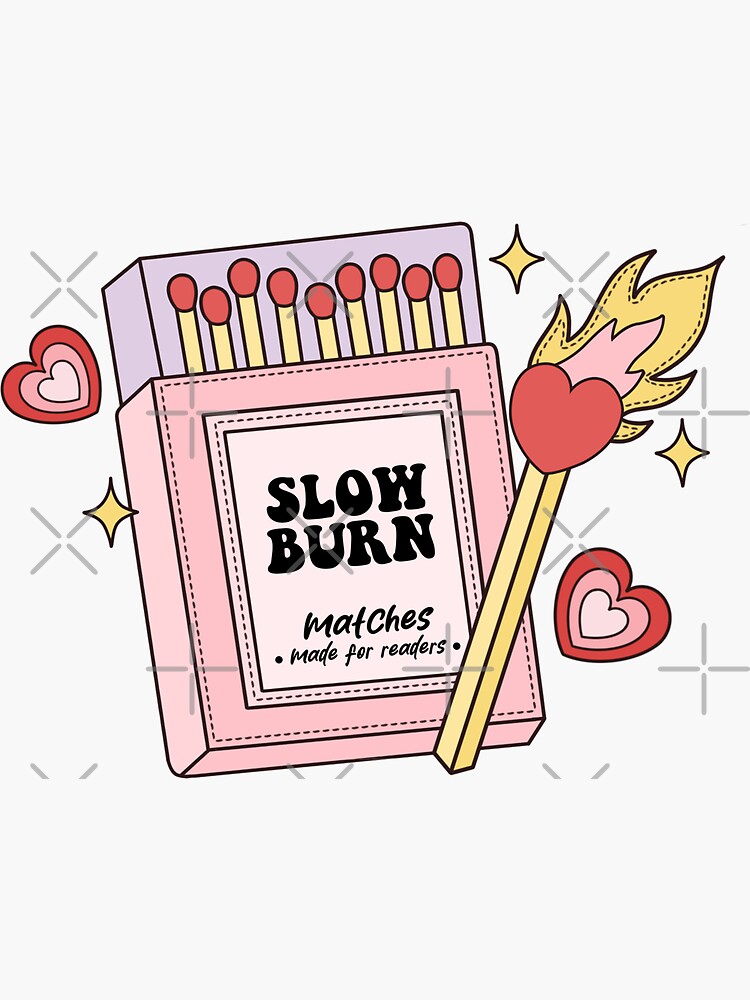 Thumbnail 3 von 3, Sticker, Slow Burn Buchclub Buch Trope Pink Bookish designt und verkauft von BookWishEra.