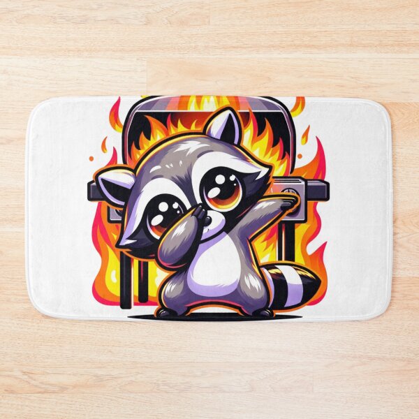 Artikelvorschau, Waschbär und Grillfeuer dabbing entworfen und verkauft von PanfurWare-LLC.