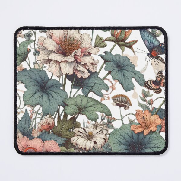 Item preview, All Over Botanical and Butterflies Pastel Print designed and sold by Wolvescreate.