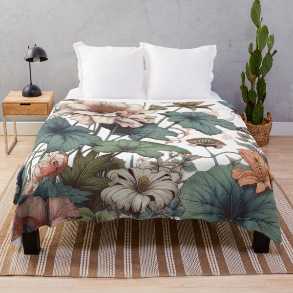 Item preview, All Over Botanical and Butterflies Pastel Print designed and sold by Wolvescreate.