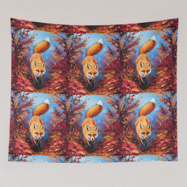 Artikelvorschau, Fuchsporträt. Herbstfuchs, Fuchsgemälde, Leonardo da Vinci-Stil entworfen und verkauft von FoxVibes.