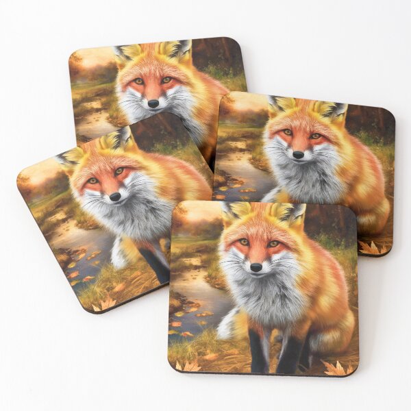 Artikelvorschau, Fuchsporträt. Herbstfuchs, Fuchsgemälde, Leonardo da Vinci-Stil entworfen und verkauft von FoxVibes.