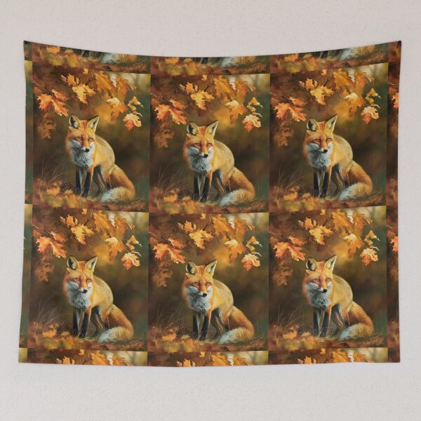 Artikelvorschau, Fuchsporträt. Herbstfuchs, Fuchsgemälde, Leonardo da Vinci-Stil entworfen und verkauft von FoxVibes.