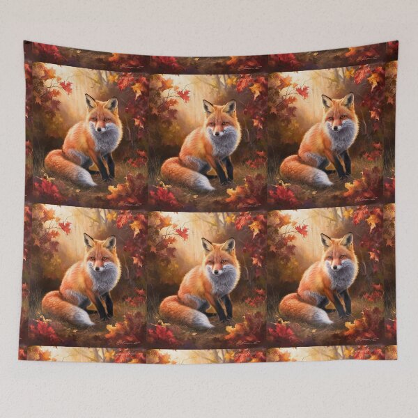 Artikelvorschau, Fuchsporträt. Herbstfuchs, Fuchsgemälde, Leonardo da Vinci-Stil entworfen und verkauft von FoxVibes.