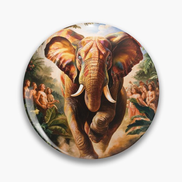 Item preview, Elephant Portrait. Elephant painting, wild elephant, elephant running, vintage elephant, Raphael style designed and sold by ElephantVibes.