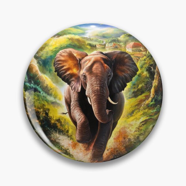 Item preview, Elephant Portrait. Elephant painting, wild elephant, running elephant, vintage elephant, Raphael style designed and sold by ElephantVibes.