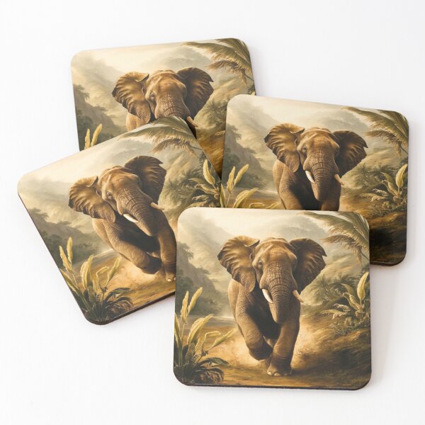 Item preview, Elephant Portrait. Elephant painting, wild elephant, running elephant, vintage elephant, Raphael style designed and sold by ElephantVibes.