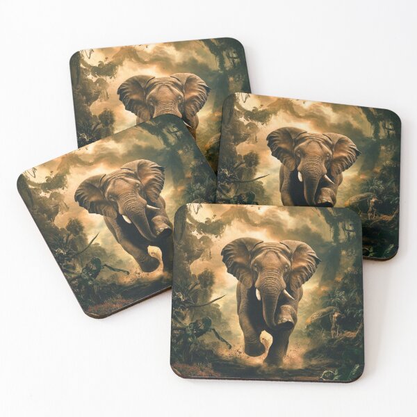 Item preview, Elephant Portrait. Elephant painting, wild elephant, running elephant, vintage elephant, Raphael style designed and sold by ElephantVibes.