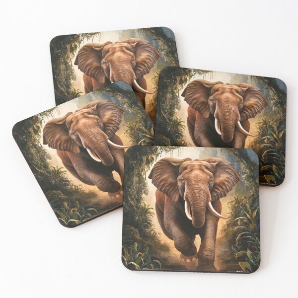 Item preview, Elephant Portrait. Elephant painting, wild elephant, running elephant, vintage elephant, Raphael style designed and sold by ElephantVibes.