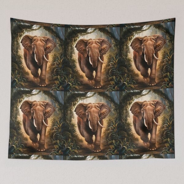 Item preview, Elephant Portrait. Elephant painting, wild elephant, running elephant, vintage elephant, Raphael style designed and sold by ElephantVibes.