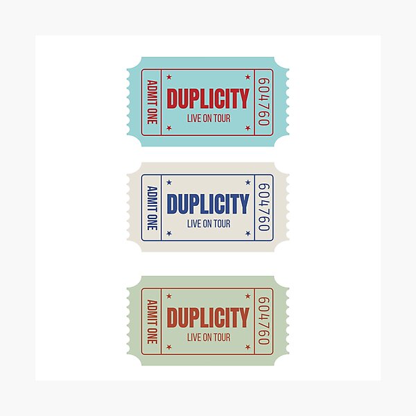 Item preview, duplicity live on tour ticket - sticker pack designed and sold by vlctorlam.
