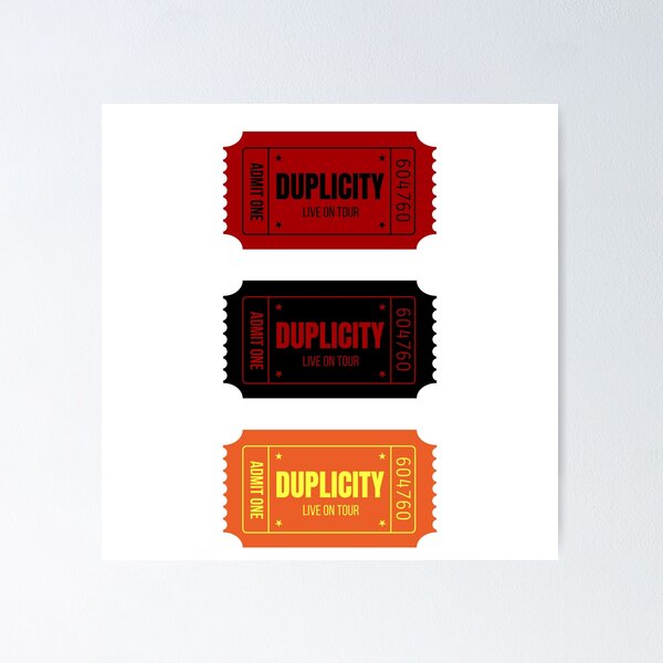 Item preview, duplicity live on tour ticket - sticker pack designed and sold by vlctorlam.