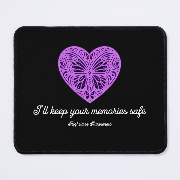 Item preview, I will remember Alzheimer Awareness Purple Heart Butterflies designed and sold by KloverDesigns.